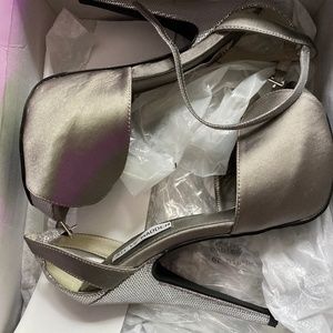 Steve Madden silver platform heels